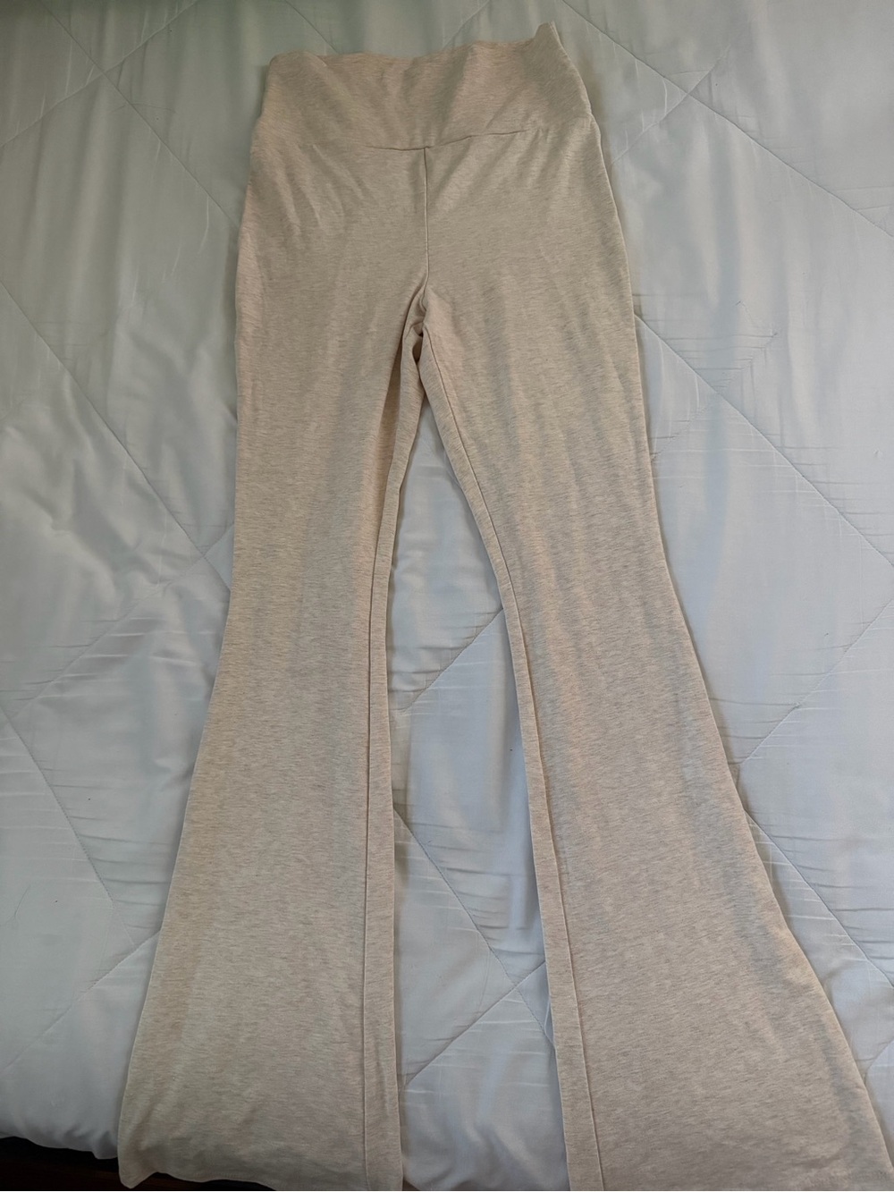 Y2K Wide-Leg Lounge Pants in Light Beige